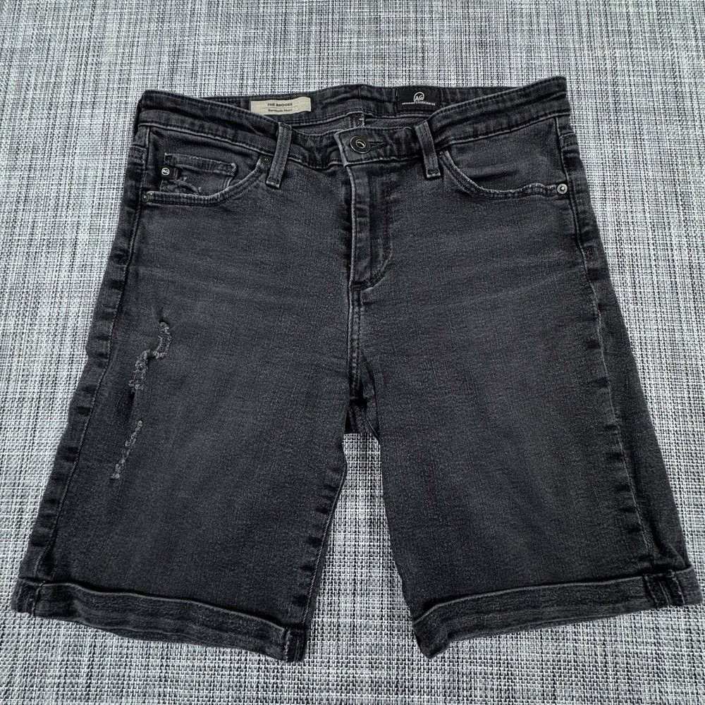 AG Adriano Goldschmied The Brooke Women's Bermuda Denim Shorts Black Size 27